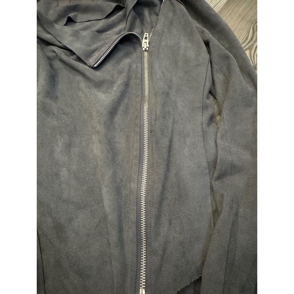 Blank NYC Womens Gray Faux Suede Asymmetric Zip Moto Jacket XS 76X-9020NO - Picture 2 of 7